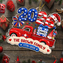 Independence Day,America 250th,Christmas,Family,Custom Text,Happy - Christmas Loaded With Love And American Pride - Personalized Custom Shaped Acrylic Ornament