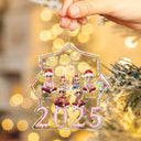 Family, Gift For Bestie, Christmas, Happy - Christmas 3D Effect Bestie Family Siblings - Personalized Holographic Acrylic Ornament