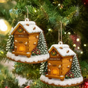 Gift For Yourself, Gift For Women, Gift For Men, Happy, Christmas - Christmas Bee Farm - Personalized Custom Shaped Wooden Ornament