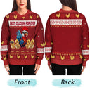 Christmas,Farm,Gift For Yourself,Happy - Christmas Best Cluckin' Dad Ever - Personalized Unisex Ugly Sweater