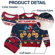 Christmas,Farm,Gift For Yourself,Happy - Christmas Best Cluckin' Dad Ever - Personalized Unisex Ugly Sweater