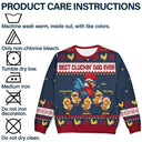 Christmas,Farm,Gift For Yourself,Happy - Christmas Best Cluckin' Dad Ever - Personalized Unisex Ugly Sweater