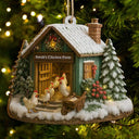 Christmas,Farm,Gift For Yourself,Happy - Christmas Chicken Farm - Personalized Custom Shaped Wooden Ornament