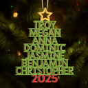 Christmas Color Tree Family Name - Gift For Family, Besties, Coworker - Personalized Wooden Cutout Ornament