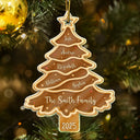 Christmas, Happy, Family, Parents, Gift For Kids - Christmas Cookie Tree Family Bestie Custom Names - Personalized Custom Shaped Acrylic Ornament