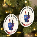 Christmas Couple Swiped Right - Personalized Circle Ceramic Ornament