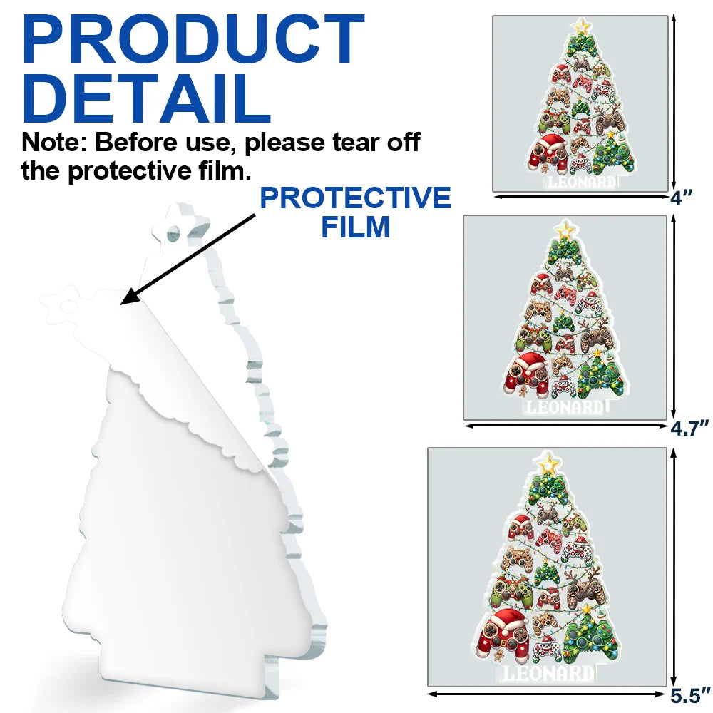 Gift For Kids, Gift For Grandkids, Gift For Son, Gift For Daughter, Happy, Gift For Men - Christmas Decoration For Gamer - Personalized Custom Shaped Acrylic Ornament