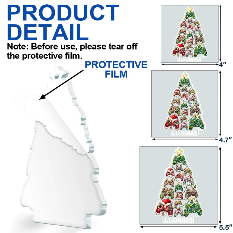 Gift For Kids, Gift For Grandkids, Gift For Son, Gift For Daughter, Happy, Gift For Men - Christmas Decoration For Gamer - Personalized Custom Shaped Acrylic Ornament