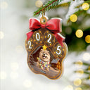 Christmas,Top Market,Pet Lovers,Pet Mom,Pet Dad,Dog Lovers,Dog Mom,Dog Dad,Happy - Christmas Dogs Pawprint - Personalized Custom Shaped Acrylic Ornament