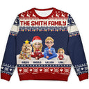 Family,Gift For Couples,Parents,Pet Lovers,Happy,Christmas - Christmas Family 3D Effect Couple Parent - Personalized Unisex Ugly Sweater