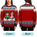 Family,Gift For Couples,Parents,Pet Lovers,Happy,Christmas - Christmas Family 3D Effect Couple Parent - Personalized Unisex Ugly Sweater