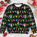 Family, Parents, Gift For Grandparents, Gift For Daughter, Gift For Son, Christmas, Happy - Christmas Family Elves - Personalized Unisex Ugly Sweater