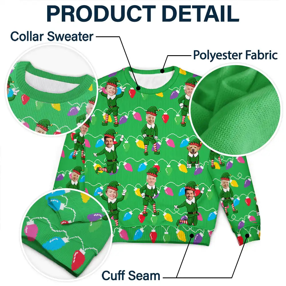 Family, Parents, Gift For Grandparents, Gift For Daughter, Gift For Son, Christmas, Happy - Christmas Family Elves - Personalized Unisex Ugly Sweater