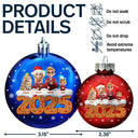 Family,Pet Lovers,Pet Mom,Pet Dad,Pet Couple,Dog Lovers,Dog Couple,Dog Mom,Dog Dad,Cat Lovers,Cat Mom,Cat Dad,Cat Couple,Happy,Christmas - Christmas Family Gingerbread 3D Effect - Personalized Ball Ornament