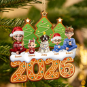 Christmas Family Gingerbread 3D Effect - Personalized Custom Shaped Wooden Ornament