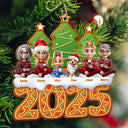 Family,Pet Lovers,Pet Mom,Pet Dad,Pet Couple,Dog Lovers,Dog Couple,Dog Mom,Dog Dad,Cat Lovers,Cat Mom,Cat Dad,Cat Couple,Happy,Christmas - Christmas Family Gingerbread 3D Effect - Personalized Custom Shaped Wooden Ornament