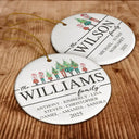 Family, Happy, Christmas - Christmas Family Members Holiday Shopping Watercolor - Personalized Circle Ceramic Ornament