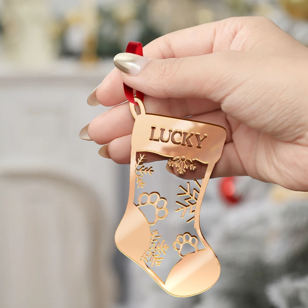 Gift For Couples,Gift For Husband,Gift For Wife,Gift For Boyfriend,Gift For Girlfriend,Gift For Yourself,Gift For Women,Gift For Men,Family,Love,Christmas - Christmas Family Stockings - Personalized DIY Mirror Acrylic Ornament