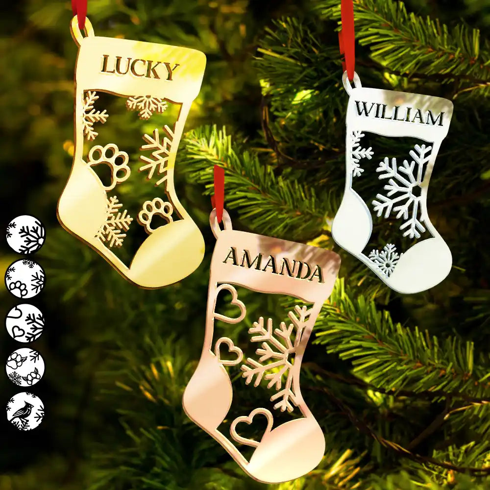 Christmas Family Stockings - Personalized DIY Mirror Acrylic Ornament