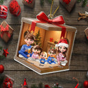 Family,Gift For Women,Gift For Men,Christmas,Top Market,Happy - Christmas Gift Box 3D Effect Family - Personalized Custom Shaped Acrylic Ornament