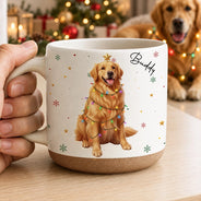 Art Design,Christmas,Custom Photo,Happy,Pet Lovers,Photo - Christmas Accessories 3D Cartoon Pet,Top Market - Christmas Gift For Fur Mom - Personalized Custom Photo Pet Name Pottery Mug