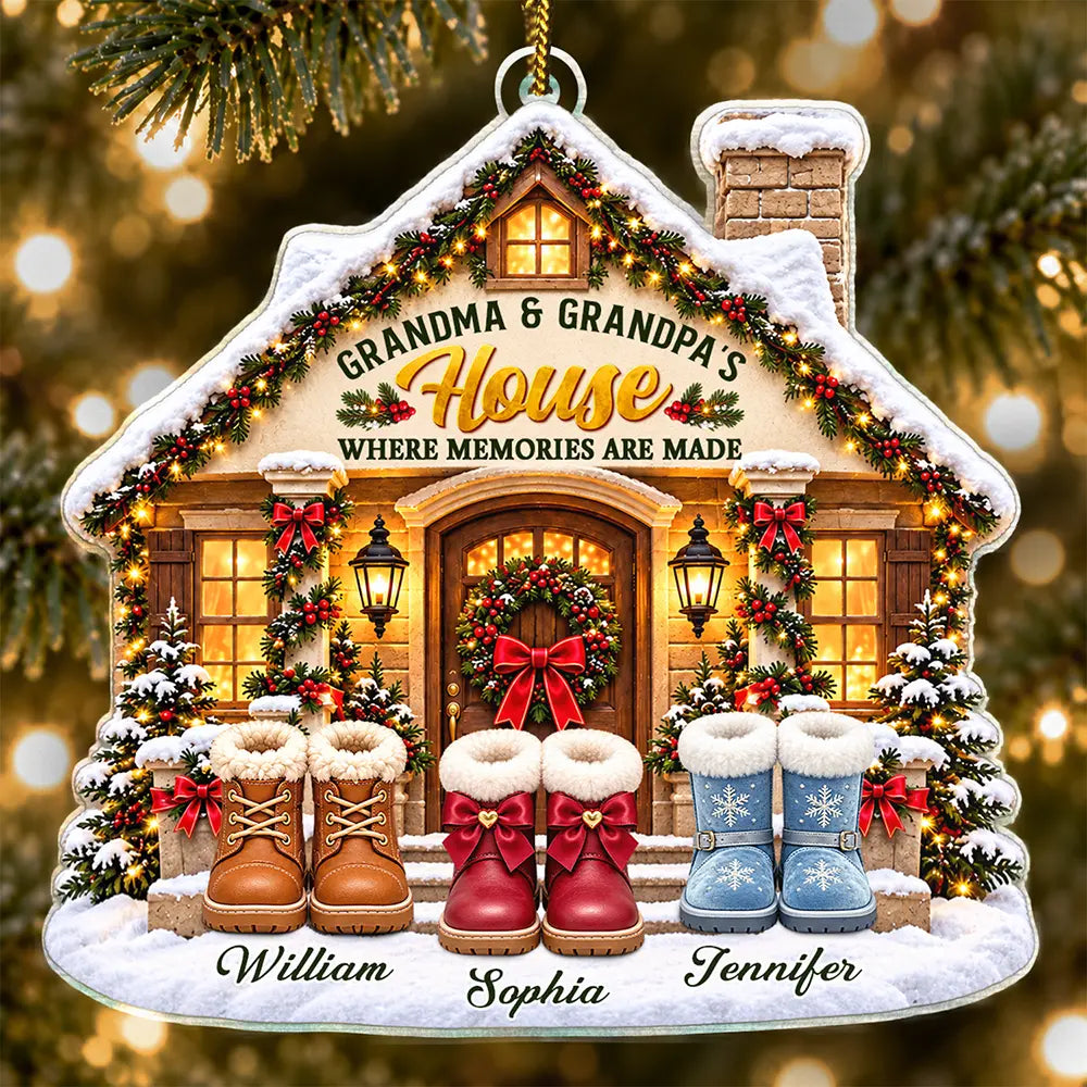 Christmas Gift For Grandparents - Personalized Names Grandkids Welcome Acrylic Ornament