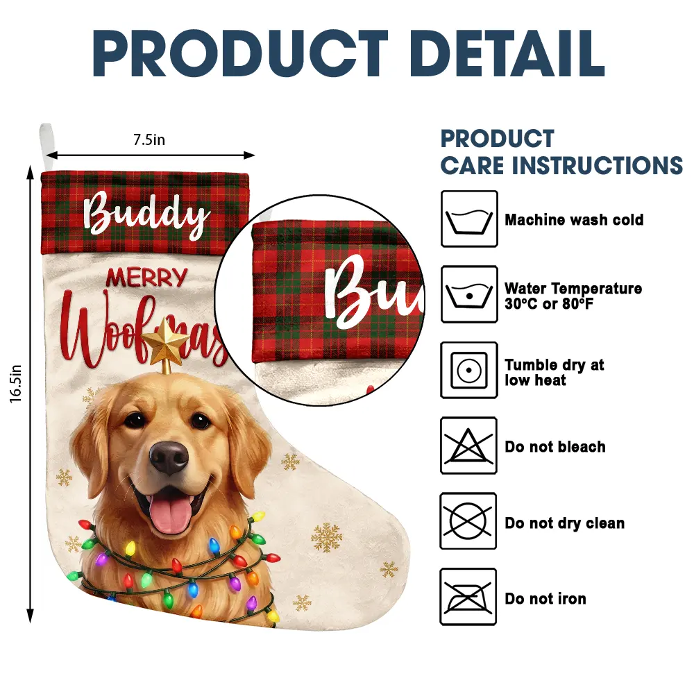 Art Design,Christmas,Custom Photo,Indoor Decor,Pet Lovers,Photo - Christmas Accessories 3D Cartoon Pet,Playful - Christmas Gift For Pet Lovers Family - Personalized Custom Photo Snowflake Dog Cat Photo Fireplace Decoration Christmas Stocking