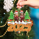 Gift For Couples, Happy, Christmas - Christmas Gingerbread 3D Effect Couple Holding Hand - Personalized Custom Shaped Acrylic Ornament