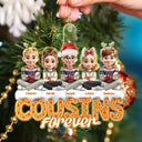 Christmas,Gift For Bestie,Gift For Sisters,Gift For Brothers,Gift For Sibling,Happy - Christmas Gingerbread Besties Sisters Brothers 3D Effect - Personalized Custom Shaped Acrylic Ornament