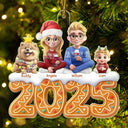 Christmas Gingerbread Family 3D Effect - Personalized Custom Shaped Acrylic Ornament