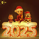 Family,Pet Lovers,Pet Mom,Pet Dad,Pet Couple,Dog Lovers,Dog Couple,Dog Mom,Dog Dad,Cat Lovers,Cat Mom,Cat Dad,Cat Couple,Happy,Christmas,Single Mom,Single Dad,LGBT,Gift For Grandpa,Gift For Grandma,Gift For Grandkids - Christmas Gingerbread Family 3D Effect - Personalized Custom Shaped Light Box