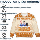 Family,Pet Lovers,Pet Mom,Pet Dad,Pet Couple,Dog Lovers,Dog Couple,Dog Mom,Dog Dad,Cat Lovers,Cat Mom,Cat Dad,Cat Couple,Happy,Christmas,Single Mom,Single Dad,LGBT,Gift For Grandpa,Gift For Grandma,Gift For Grandkids - Christmas Gingerbread Family 3D Effect - Personalized Unisex Ugly Sweater