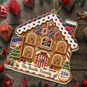 Independence Day,America 250th,Christmas,Proud,Family,Custom Text - Christmas Gingerbread Sweet Memories Built Together - Personalized Custom Shaped Acrylic Ornament