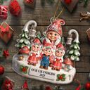 Gift For Grandpa,Grandpa - Grandkids,Gift For Grandma,Grandma - Grandkids,Gift For Grandkids,Gift For Women,Gift For Men,Christmas,Happy - Christmas Gnome My Grandkids 3D Effect - Personalized Custom Shaped Acrylic Ornament