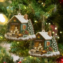 Christmas, Farm, Gift For Yourself, Happy - Christmas Goat Farm - Personalized Custom Shaped Wooden Ornament