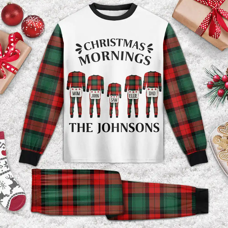 Gift For Couples,Gift For Husband,Gift For Wife,Parents,Gift For Mother,Gift For Father,Gift For Grandpa,Gift For Grandma,Family,Gift For Kids,Christmas,Happy - Christmas Morning Family Pajamas - Personalized Unisex Pajamas Set