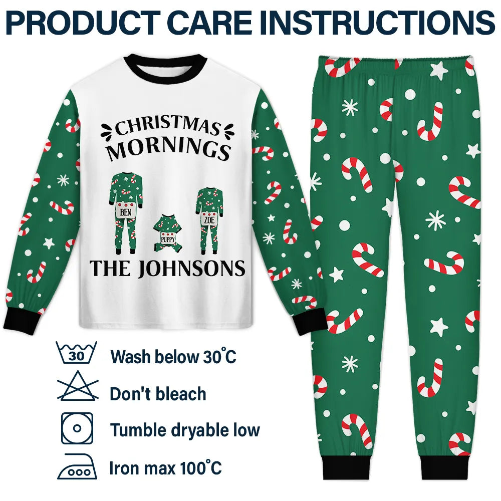 Gift For Couples,Gift For Husband,Gift For Wife,Parents,Gift For Mother,Gift For Father,Gift For Grandpa,Gift For Grandma,Family,Gift For Kids,Christmas,Happy - Christmas Morning Family Pajamas - Personalized Unisex Pajamas Set