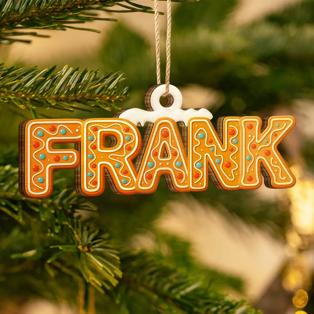 Christmas,Family,Happy - Christmas Pattern Effects With Names - Personalized Custom Shaped Wooden Ornament