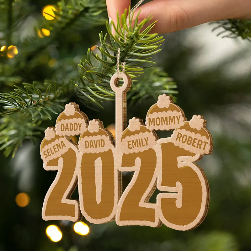 Christmas Santa Hats - Personalized Wooden Cutout Ornament
