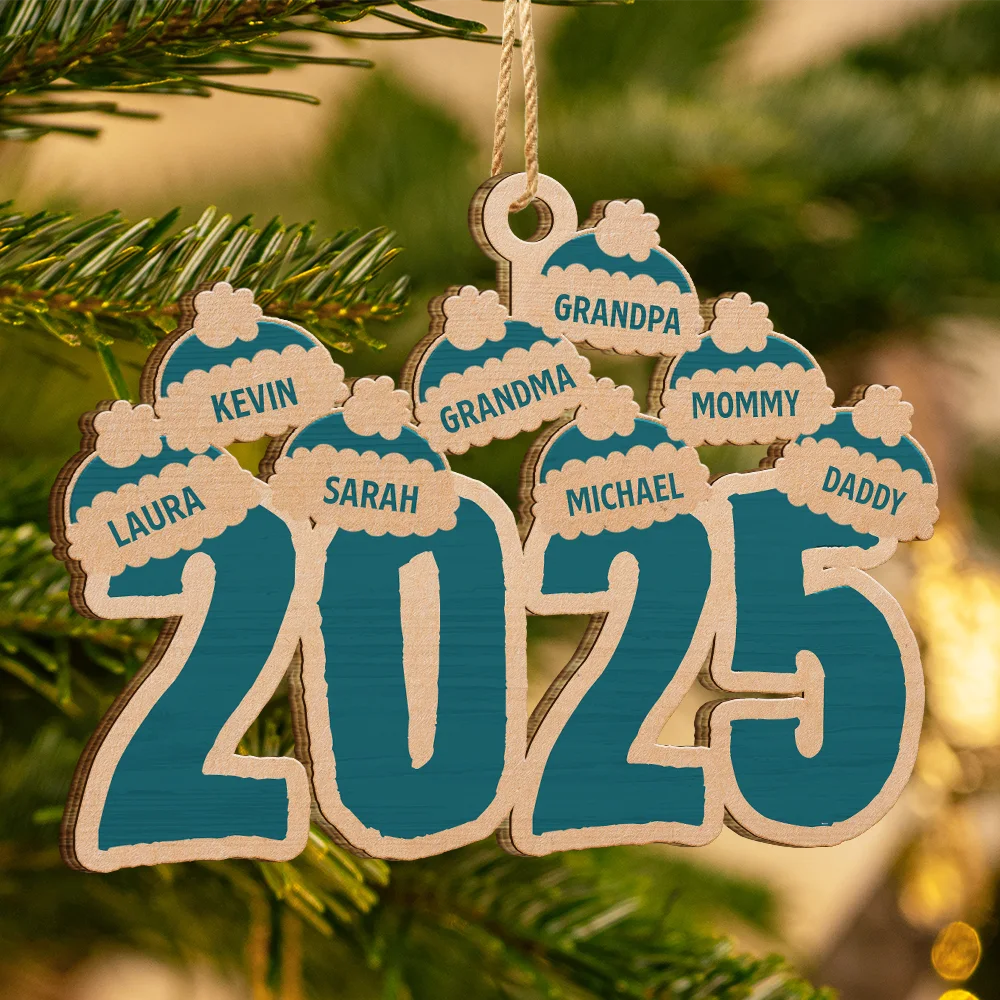 Christmas Santa Hats - Personalized Wooden Cutout Ornament