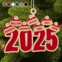 Christmas Santa Hats - Personalized Wooden Cutout Ornament