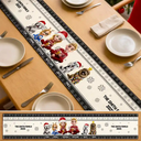 Family, Parents, Gift For Grandparents, Happy, Christmas - Christmas Sitting Family - Personalized Table Runner