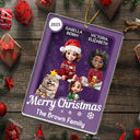 Family,Parents,Gift For Grandparents,Gift For Kids,Happy,Christmas - Christmas Sitting Family Toy Box - Personalized Custom Shaped Acrylic Ornament