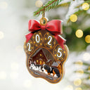 Christmas,Pet Lovers,Pet Mom,Pet Dad,Dog Lovers,Dog Mom,Dog Dad,Happy - Christmas Sleeping Dogs Pawprint - Personalized Custom Shaped Acrylic Ornament