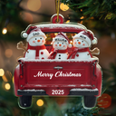 Christmas,Family,Parents,Gift For Kids,Happy - Christmas Snowman Family - Personalized Custom Shaped Acrylic Ornament