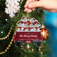 Christmas,Family,Parents,Gift For Kids,Happy - Christmas Snowman Family - Personalized Custom Shaped Acrylic Ornament