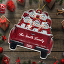 Christmas,Family,Parents,Gift For Kids,Happy - Christmas Snowman Family - Personalized Custom Shaped Acrylic Ornament