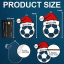 Gift For Kids, Happy, Christmas, Baseball, Softball, Basketball, Football - Christmas Sport Ball Santa Hat Custom Name - Personalized 2-Layered Mix Ornament