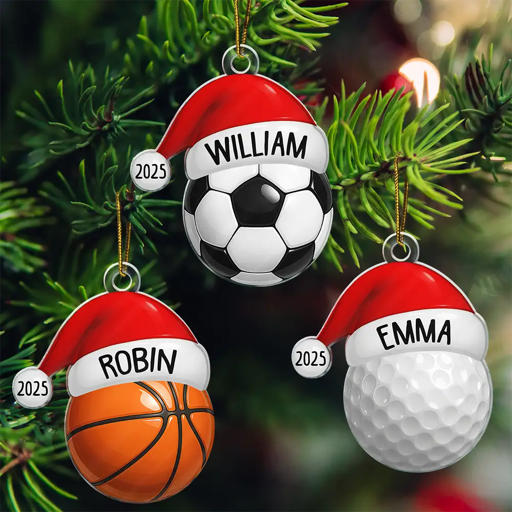 Christmas Sports Decorations - Personalized Custom Shaped Acrylic Ornament