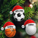 Gift For Kids, Gift For Grandkids, Christmas, Baseball, Softball, Basketball, Football, Happy - Christmas Sports Decorations - Personalized Custom Shaped Acrylic Ornament